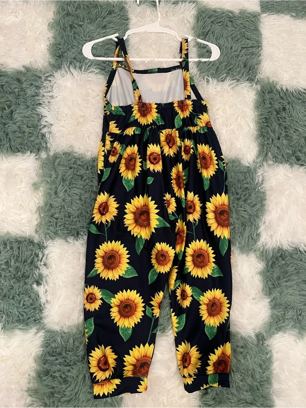Amazon Navy Sunflower Print One-Piece Romper